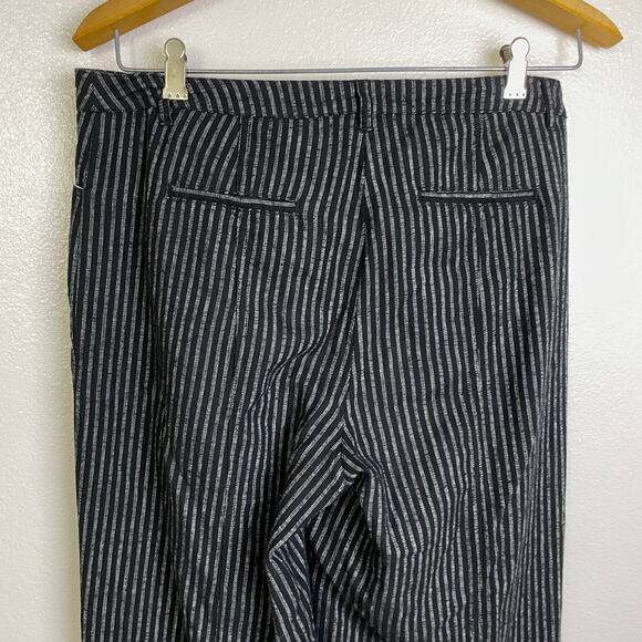 Sundance Anover Wide Leg Linen Pants Size 6 Black White Relaxed Trousers Casual - Picture 5 of 6